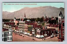Ogden UT-Utah, Aerial Looking To The Wasatch Mountains, Vintage Postcard picture