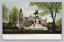 Postcard City Hall & Washington Monument Richmond Virginia picture