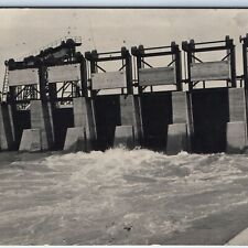 c1910s Mexico? Unknown New Dam SHARP RPPC Real Photo Waterway River Worker A149 picture