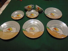 Vintage JAPANese Painted Sail Boat Lake Lusterware Pieces - Replacement picture