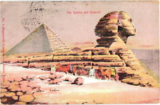 Sphinx & Pyramid Egypt Divided Postcard 1910s picture