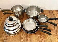 Vintage REVERE WARE 1801 Copper Bottom 13 PC Cookware Set Pots Pans Lids picture
