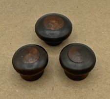 Vintage Lot (3) Wood Wooden Tube Radio Knobs Beautiful Deco Philco Style Knobs picture
