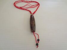 Magic Power Tibetan Old Agate 9 Eyes Amulet Dzi Bead Pendant Red Chord Necklace picture