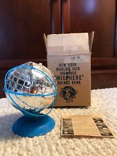 1964-65 NY World's Fair Unisphere Plastic Savings Bank (chrome color) with box picture