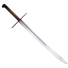 32 INCH CUSTOM MADE HANDMADE D2 TOOL STEEL MESSER SWORD WITH LEATHER SHEATH picture