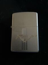 Unfired & Sealed Ford Mustang Zippo Lighter Brush Chrome Finish picture