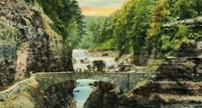 Vintage Lower Falls Foot Bridge Letchworth State Park New York Postcard-T1-11 picture