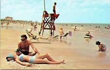 Florida Sunshine State Scenic Beach View Ocean Sunbathing Chrome Postcard picture