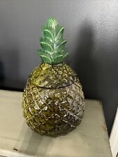Large Vintage 1970's Ceramic Pineapple Shaped Cookie Jar 13.5