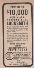 Locksmith salary career job Vintage Print Ad Page picture