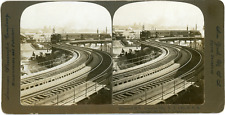 Stereo, USA, New York City, Elevated R.R. Coenties Brief, Train, Metro, 1901 Vint picture