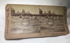 Antique 1898 International Stereoview Card #308-a Bathers At Coney Island NY picture