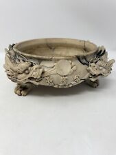 Chinese Dragon Asian Art Footed Bowl Console Dish 8