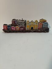 Vintage Hand Carved Wooden Town Sculpture picture