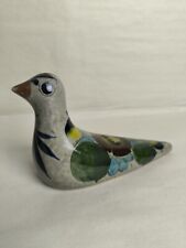 Tonala Mexican Pottery Folk Art Bird Figurine Hand Painted Vintage Pigeon Dove picture