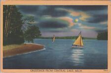 Greetings from Central Lake Michigan c1950s Postcard picture