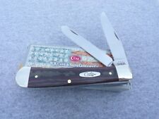 CASE XX *b 2021 SMOOTH CHOCOLATE BROWN & RED RICHLITE TRAPPER KNIFE KNIVES picture