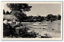 1950 Boat Scene Kittery Point Maine ME RPPC Photo Posted Vintage Postcard picture