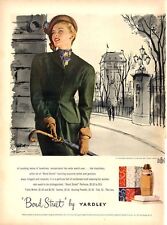 1948 Yardley PRINT AD Bond Street Fashion Dress & Hat Elegant Woman Illustration picture