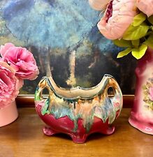 Vintage Japanese Majolica Footed Jardiniere Planter Vase picture