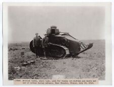 1918 French Renault Tank Knocked Out Near Chaudon France Original News Photo picture