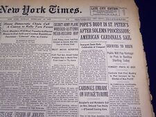 1939 FEB 12 NEW YORK TIMES - POPE'S BODY IN ST. PETER'S AFTER SOLEMN - NT 591 picture
