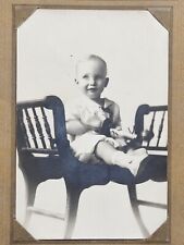 Vintage 1900's Photograph By G.M. Deane Adorable Sitting Toddler/Dallas Tx. picture