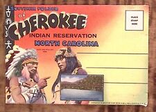 1930s CHEROKEE INDIAN RESERVATION NC TOURIST FOLD OUT SOUVENIR POSTCARD Z3734 picture