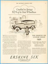 1927 Studebaker Erskine Six Custom Sedan Vintage 20's Automobile Car Ephemera Ad picture