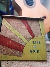 vintage life is good hand painted wooden shelf/ sign picture