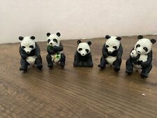 Lot 5 Miniature Figurines Panda Bears 1.5