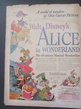 Walt Disney's Alice In Wonderland Advertisement  11 x 14 picture