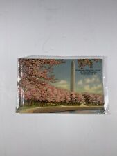 Vintage Post Card PC Washington Monument Through Cherry Blossoms Posted 1942 picture