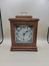 Ridgeway Desk Mantel Clock Real Oak Wood Quartz Movement USA Tested Works picture