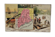 Arbuckles Coffee 1880s Victorian Trade Card Maine Hunting Fishing Logging picture