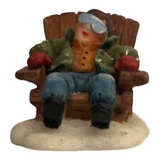 Snow Break time Boy in a wooden Chair Fun Time O'well Owell Xmas Figurine 2005 picture