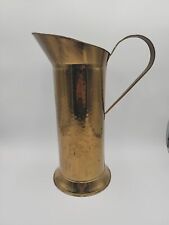 5 Kan Hammered Brass Scuttle Umbrella Stand With Handle 17 1/2” Tall picture
