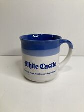 Vintage 1980s White Castle Blue Ceramic Mug Restaurant Advertising Coffee Cup picture