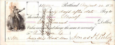 c1870 Asa Porter Morse - Boston Politician - Massachusetts House Of Reps Check picture