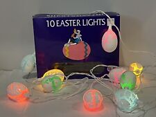 Vintage Easter String Lights Crackled Mold 10ft Blow Mold Pastel Spring picture