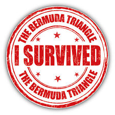 The Bermuda Triangle Survive Grunge Rubber Stamp Car Bumper Sticker 5'' x 5