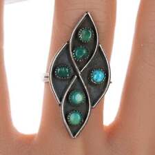 sz9.5 Vintage Zuni silver and turquoise ring picture