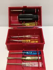 Small Vintage Travel Toolchest 9 pieces screwdrivers & punch Rare 1979 picture