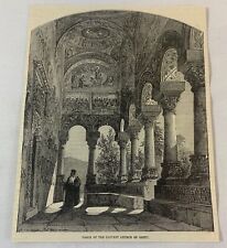 1876 magazine engraving~ PORCH OF CONVENT CHURCH OF OREZU Romania picture
