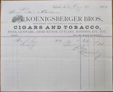 Helena, MT 1875 Letterhead, Cigar Tobacco Pipes Ammunition, Montana Territory picture