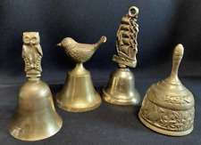 Vintage 4 Bells Rare Collection Germany Bird Ship Brass Old Collector Decor picture