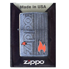 Zippo Oil Lighter Logo And Flame Z207-104636 Gi picture