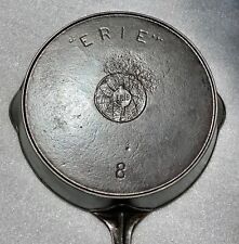 ERIE NO.8 SPIDER LOGO SKILLET 1880'S GRISWOLD RARE ANTIQUE HEAT RING picture