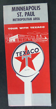 1957  Minneapolis St. Paul metro street road  map Texaco  gas oil pre interstate picture